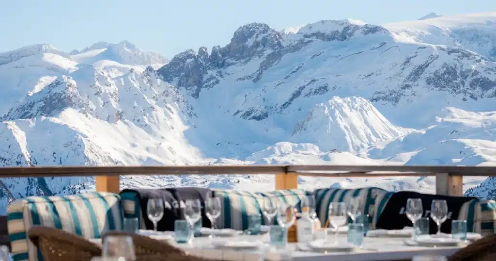 Bagatelle Courchevel terrace with panoramic mountain views