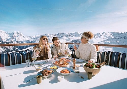 Lunch at Bagatelle Courchevel overlooking the ski slopes