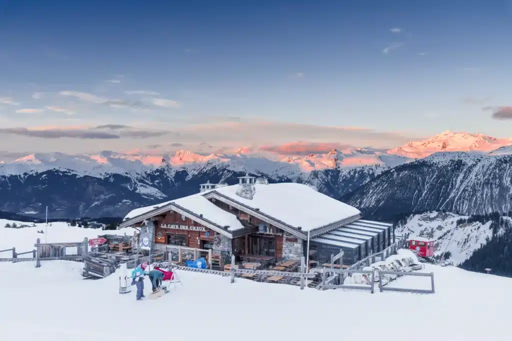 Cave des Creux Courchevel restaurant in the snowy Alps