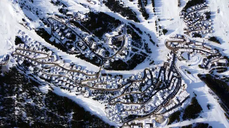 Snow-covered Courchevel 1850 village