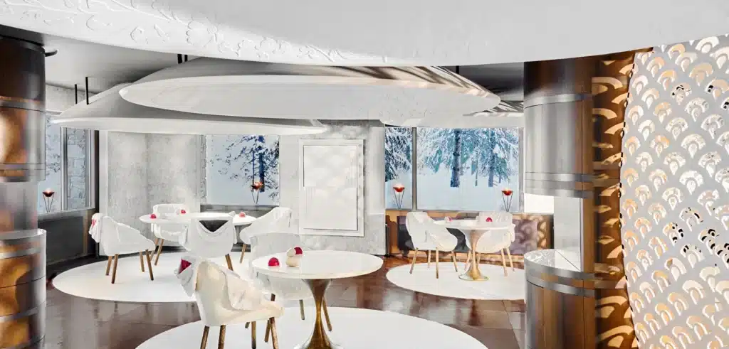 Le 1947 à Cheval Blanc restaurant interior in Courchevel 1850